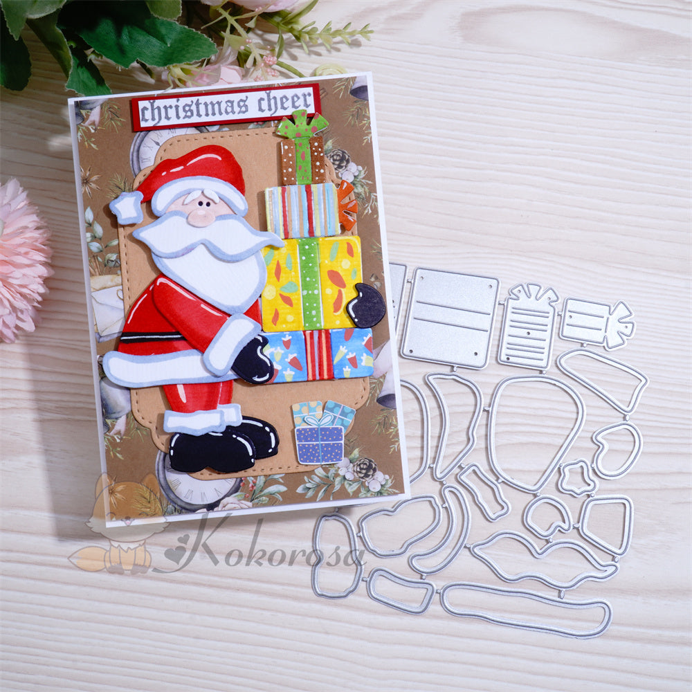 Kokorosa Metal Cutting Dies with Santas Carrying Gift Boxes