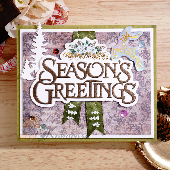 Kokorosa Metal Cutting Dies with Season's Greeting Word