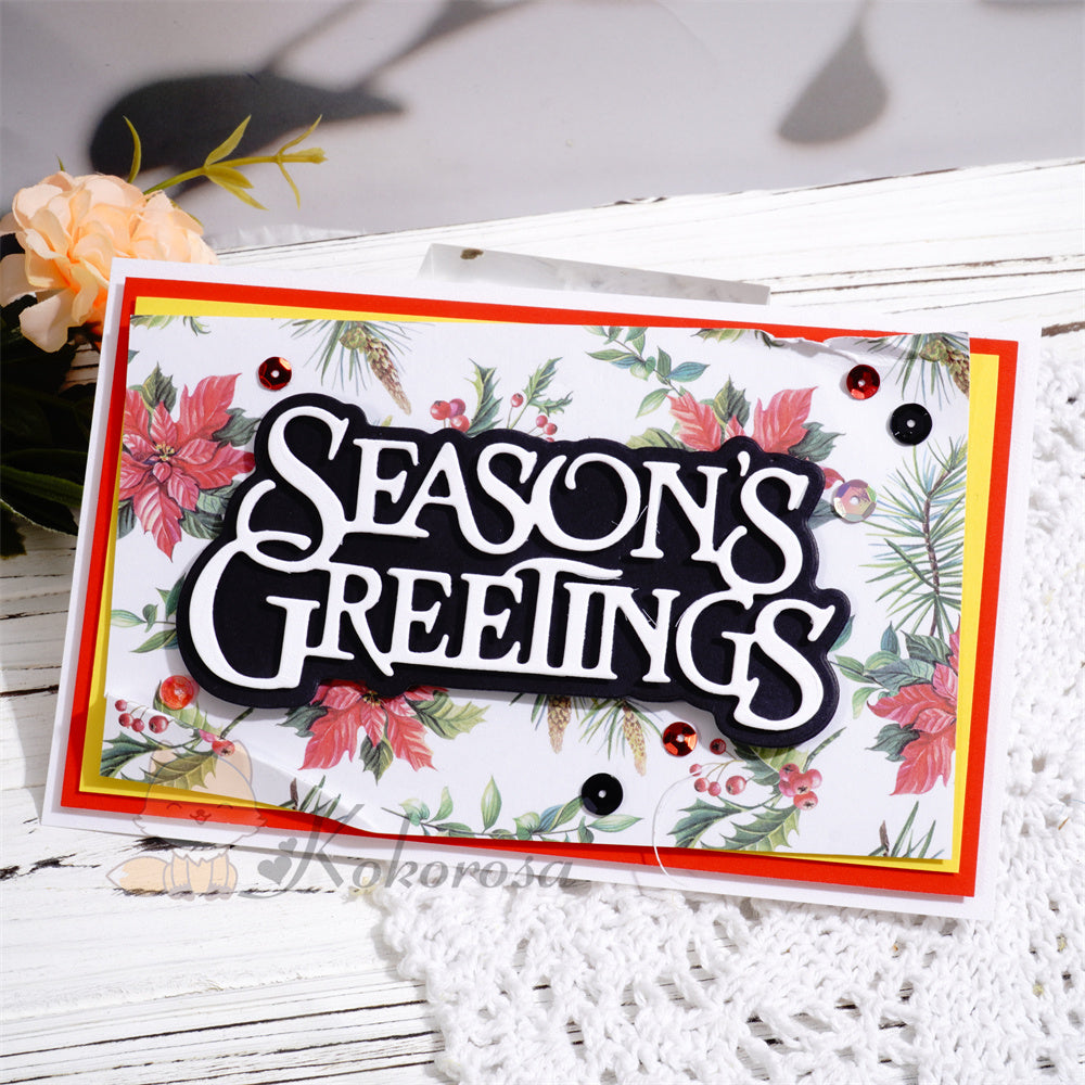 Kokorosa Metal Cutting Dies with Season's Greeting Word