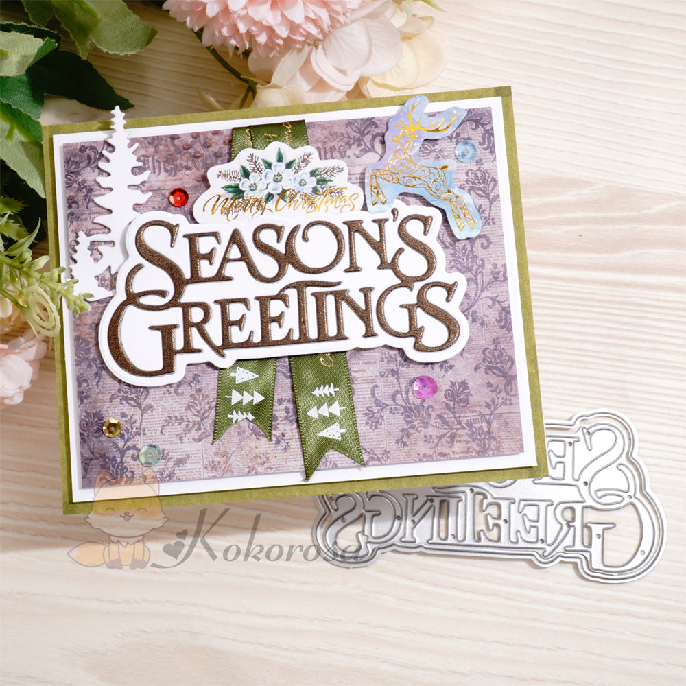 Kokorosa Metal Cutting Dies with Season's Greeting Word