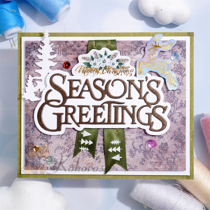 Kokorosa Metal Cutting Dies with Season's Greeting Word