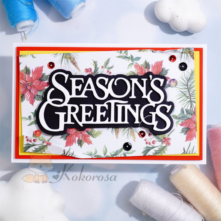 Kokorosa Metal Cutting Dies with Season's Greeting Word