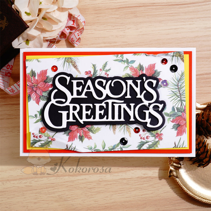 Kokorosa Metal Cutting Dies with Season's Greeting Word