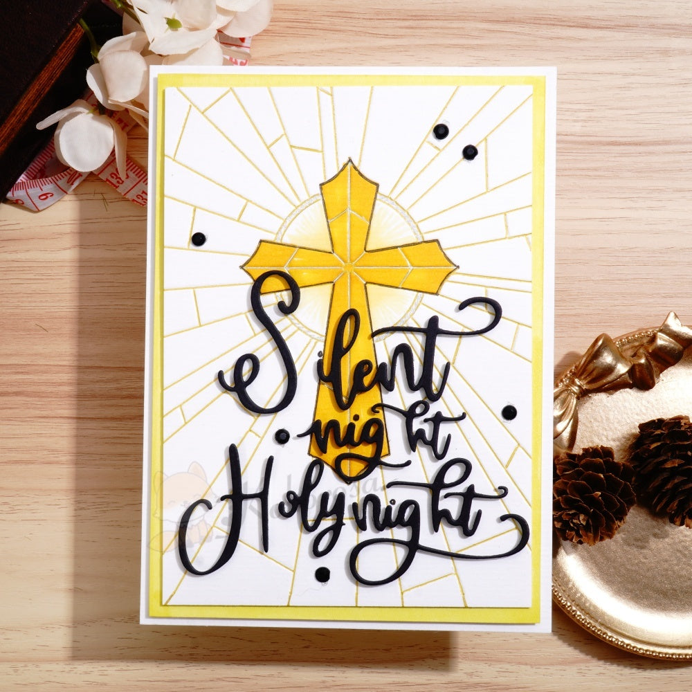 Kokorosa Metal Cutting Dies with 'Silent Night Holy Night' Word