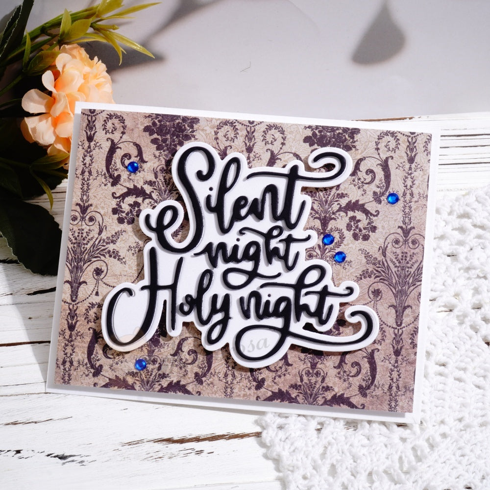 Kokorosa Metal Cutting Dies with 'Silent Night Holy Night' Word