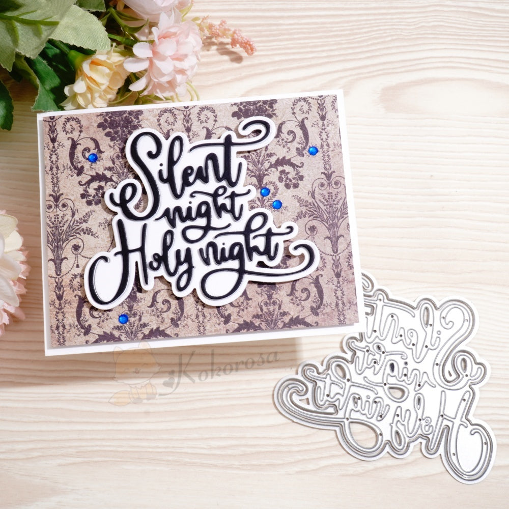 Kokorosa Metal Cutting Dies with 'Silent Night Holy Night' Word