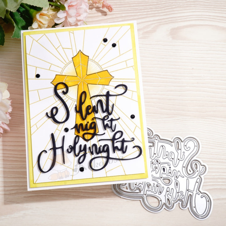 Kokorosa Metal Cutting Dies with 'Silent Night Holy Night' Word