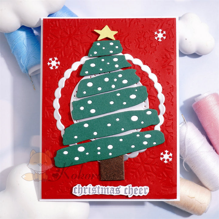 Kokorosa Metal Cutting Dies with Simple Line Christmas Tree