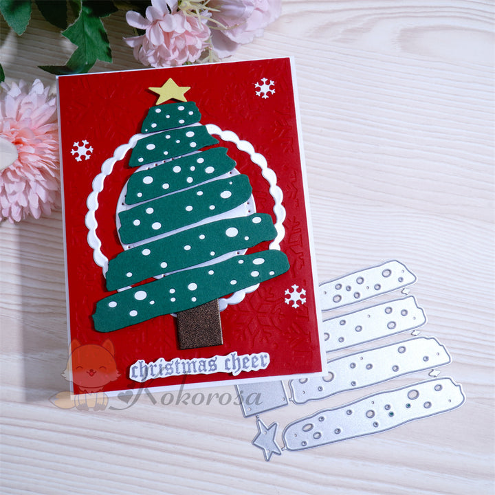 Kokorosa Metal Cutting Dies with Simple Line Christmas Tree