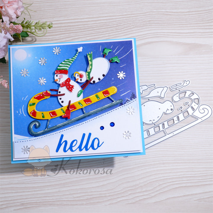 Kokorosa Metal Cutting Dies with Sled and Snowman