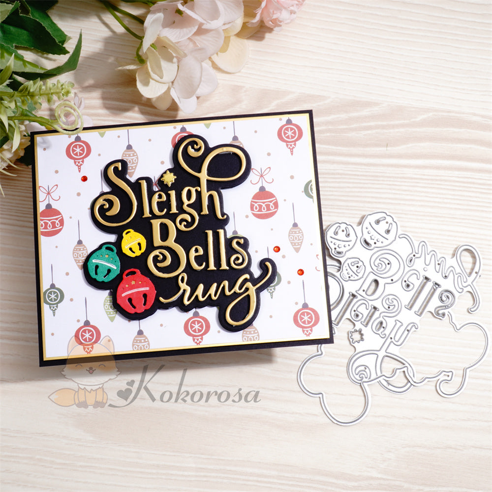 Kokorosa Metal Cutting Dies with 'Sleigh Bells Ring' Word