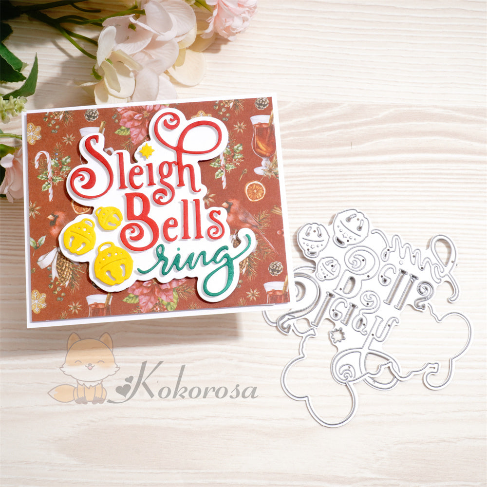 Kokorosa Metal Cutting Dies with 'Sleigh Bells Ring' Word