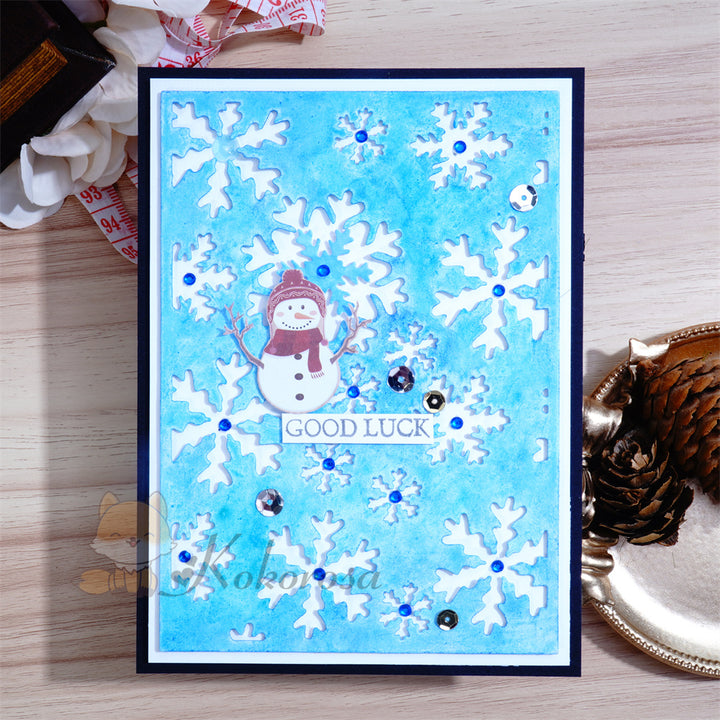 Kokorosa Metal Cutting Dies with Snowflake Background Board