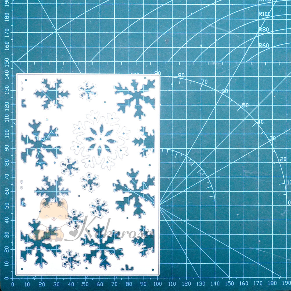 Kokorosa Metal Cutting Dies with Snowflake Background Board