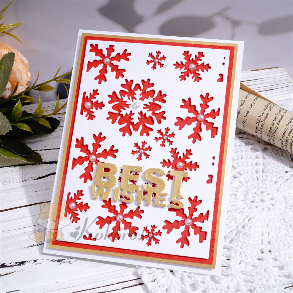 Kokorosa Metal Cutting Dies with Snowflake Background Board