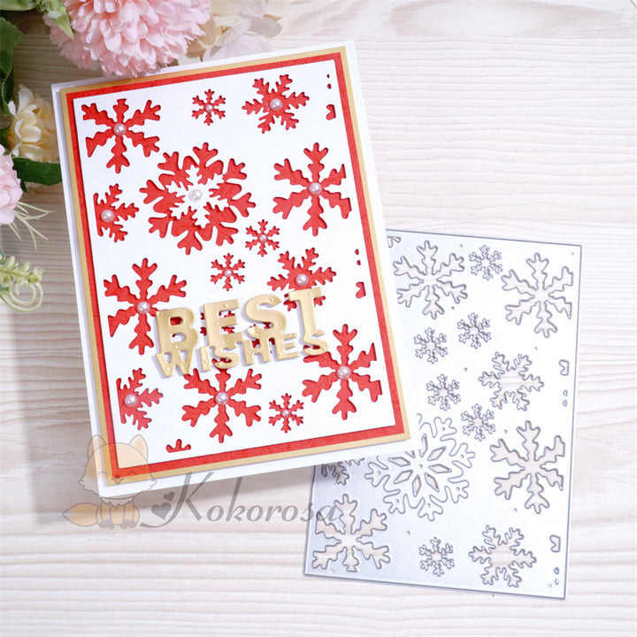 Kokorosa Metal Cutting Dies with Snowflake Background Board