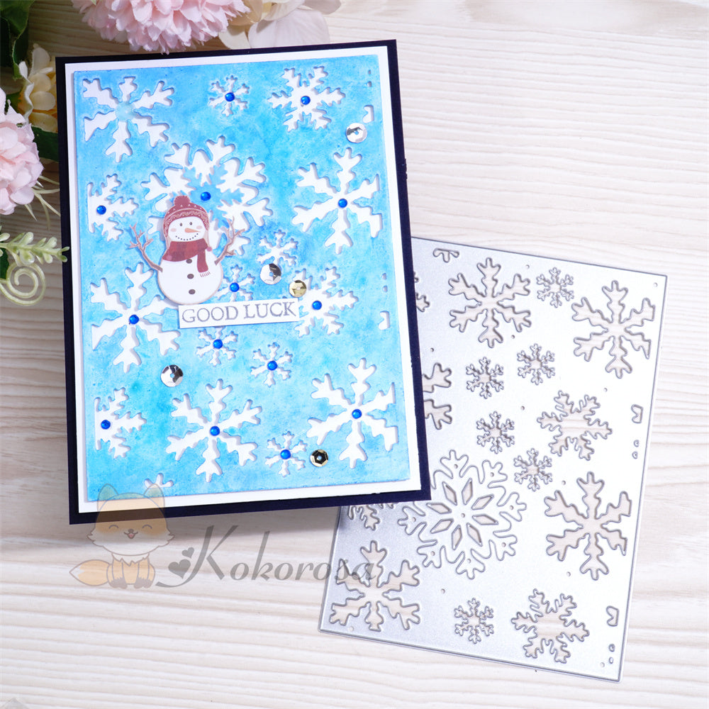 Kokorosa Metal Cutting Dies with Snowflake Background Board