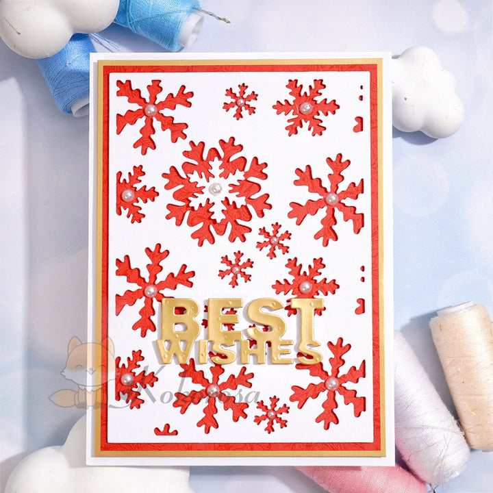 Kokorosa Metal Cutting Dies with Snowflake Background Board