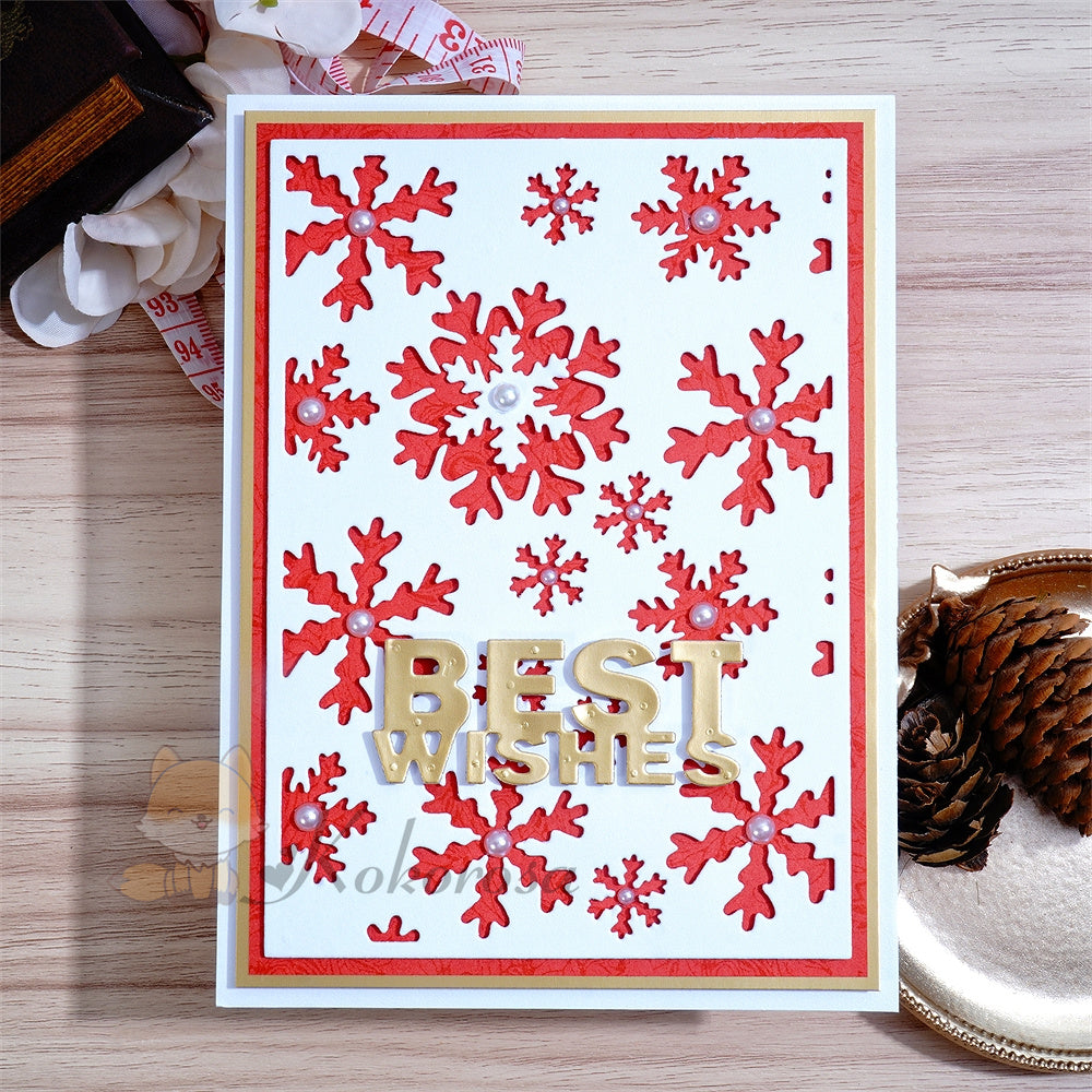 Kokorosa Metal Cutting Dies with Snowflake Background Board