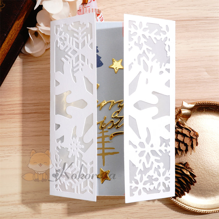 Kokorosa Metal Cutting Dies with Snowflake Foldable Card