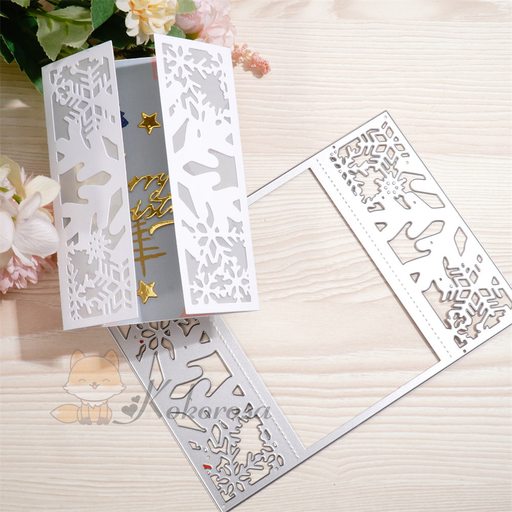 Kokorosa Metal Cutting Dies with Snowflake Foldable Card