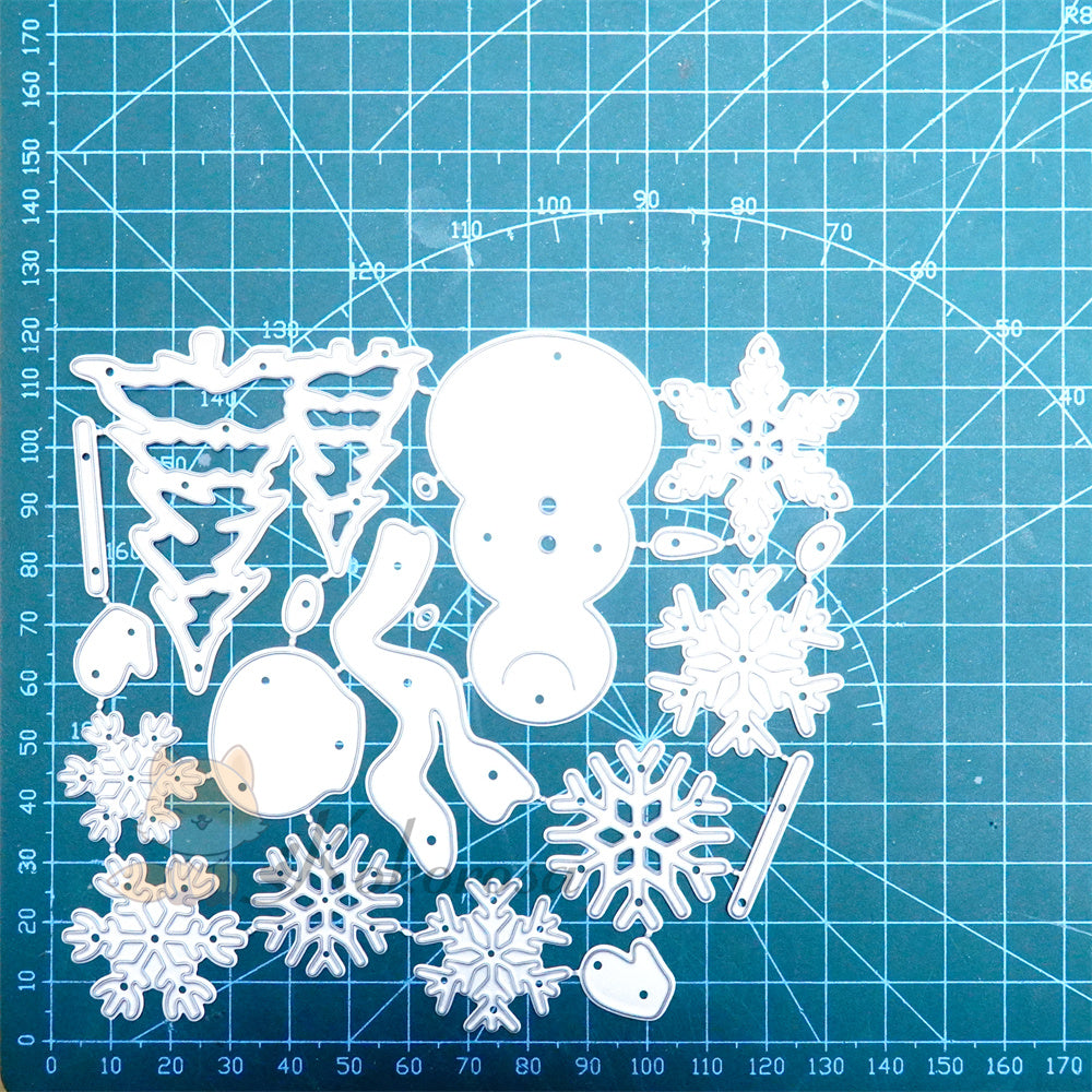 Kokorosa Metal Cutting Dies with Snowman Snowflake and Trees