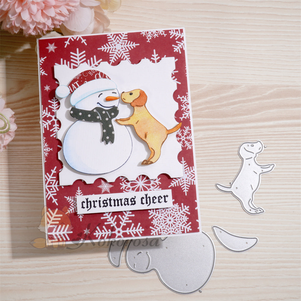 Kokorosa Metal Cutting Dies with Snowman and Dog