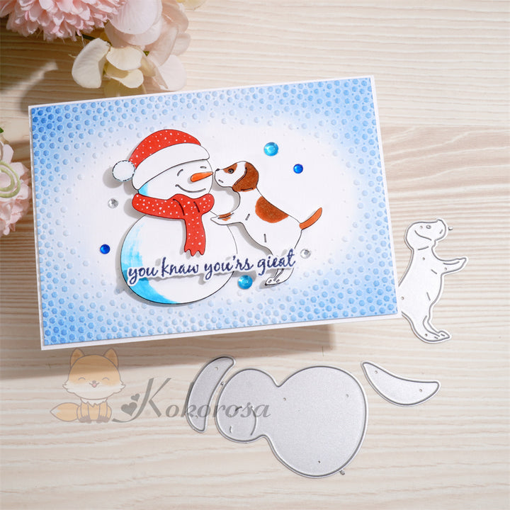 Kokorosa Metal Cutting Dies with Snowman and Dog