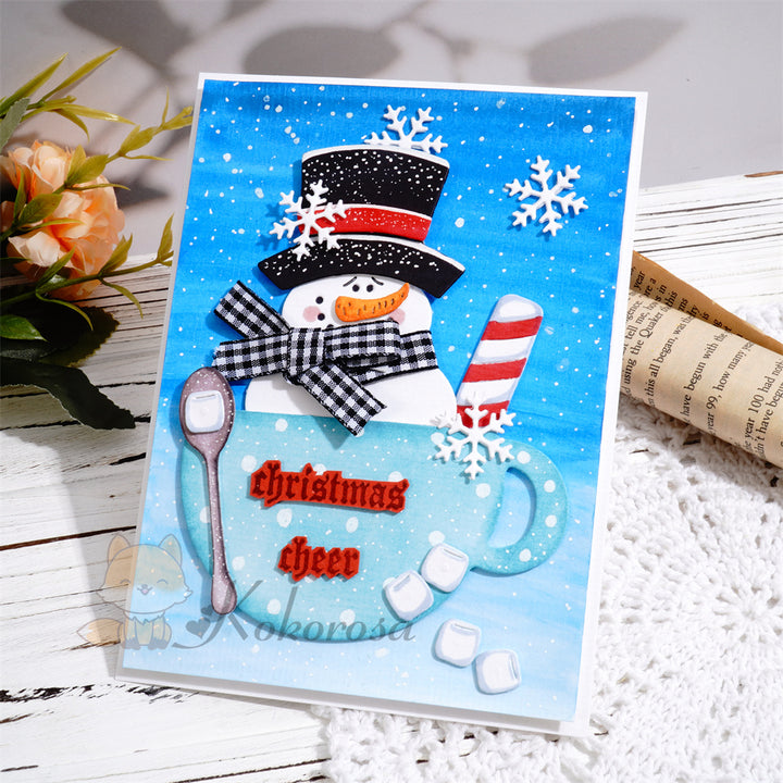 Kokorosa Metal Cutting Dies with Snowman in the Cup