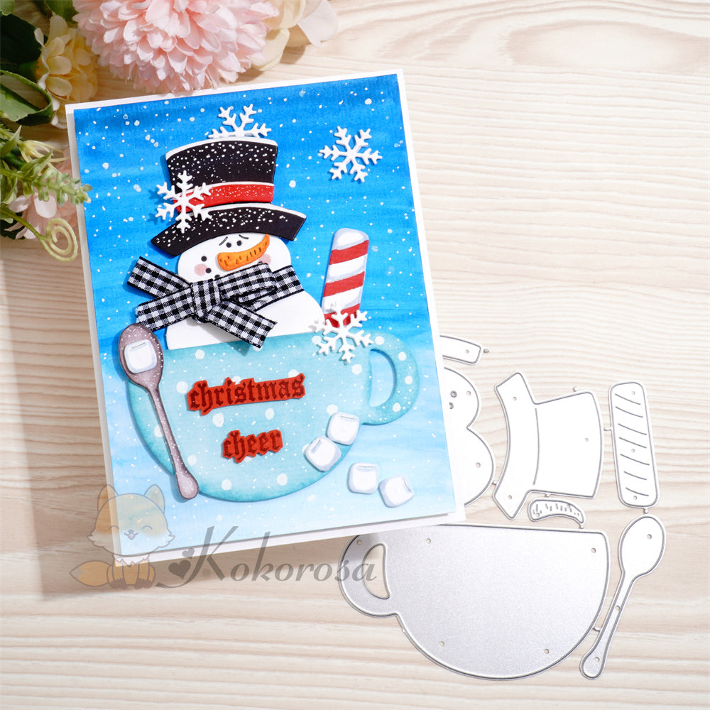 Kokorosa Metal Cutting Dies with Snowman in the Cup