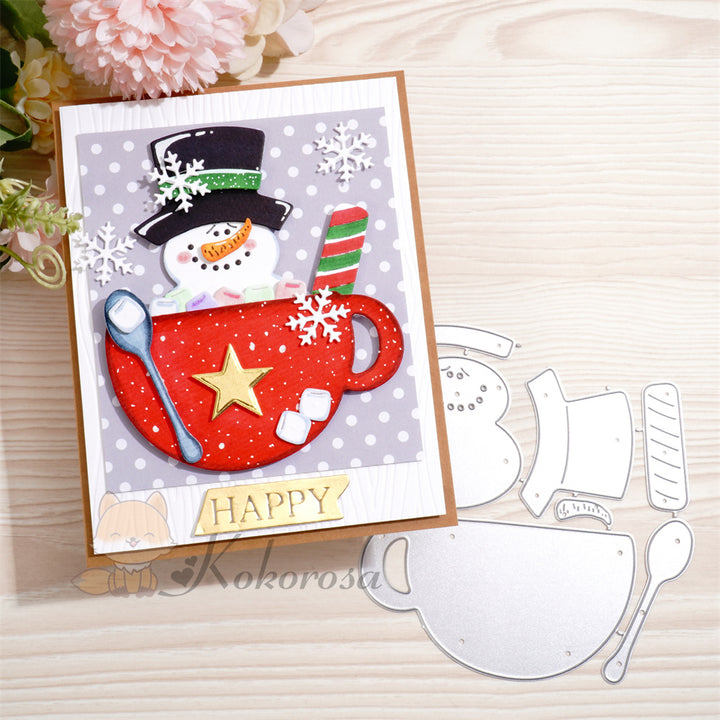 Kokorosa Metal Cutting Dies with Snowman in the Cup