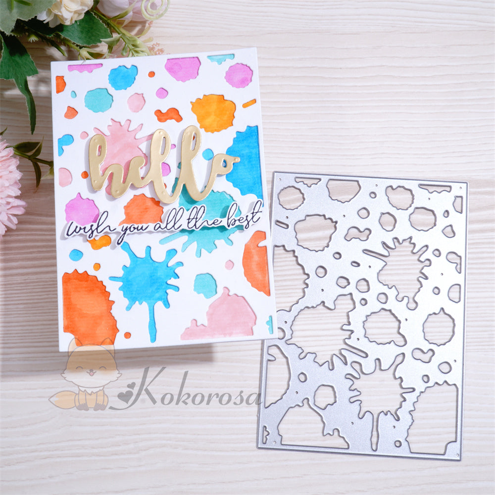 Kokorosa Metal Cutting Dies with Splash of Paint Background Board