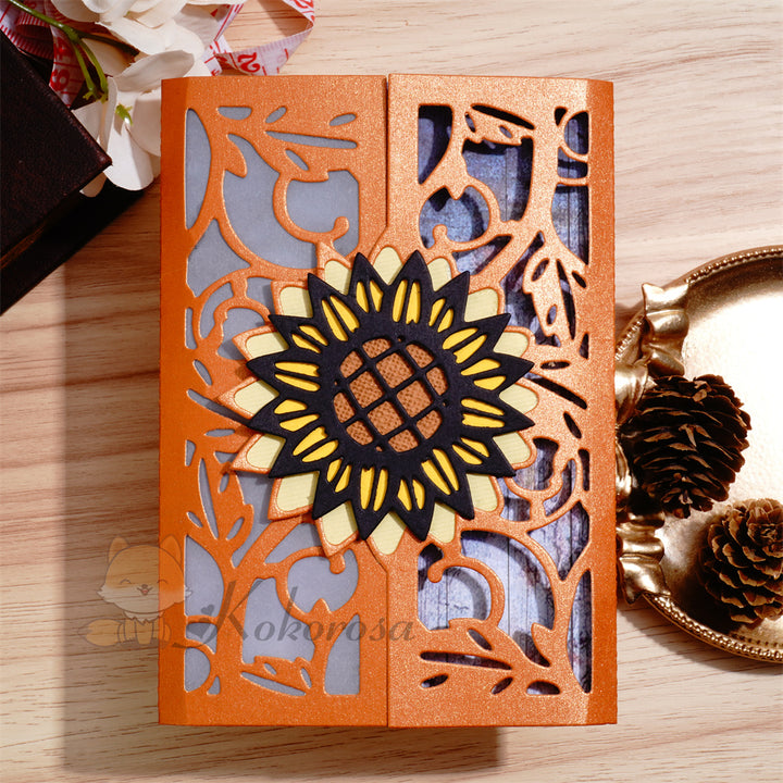 Kokorosa Metal Cutting Dies with Sunflower Foldable Card