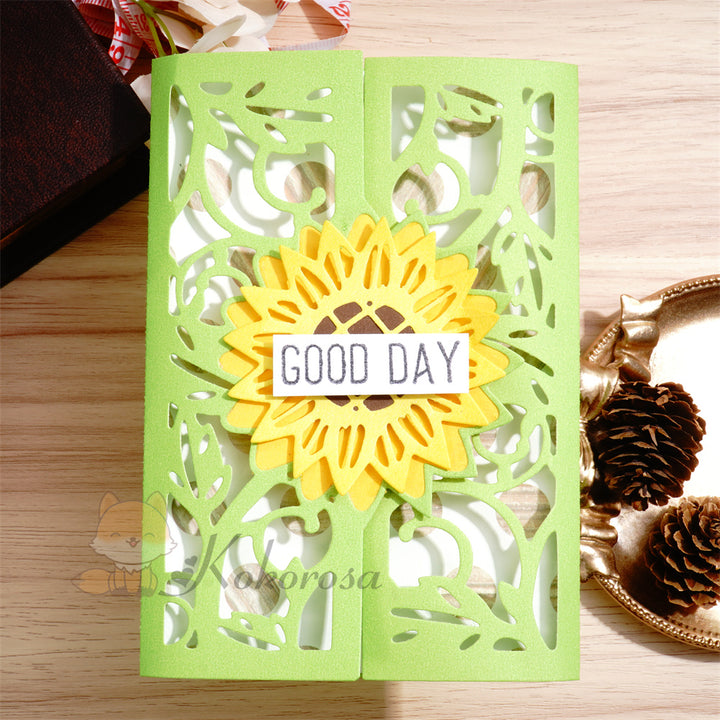 Kokorosa Metal Cutting Dies with Sunflower Foldable Card