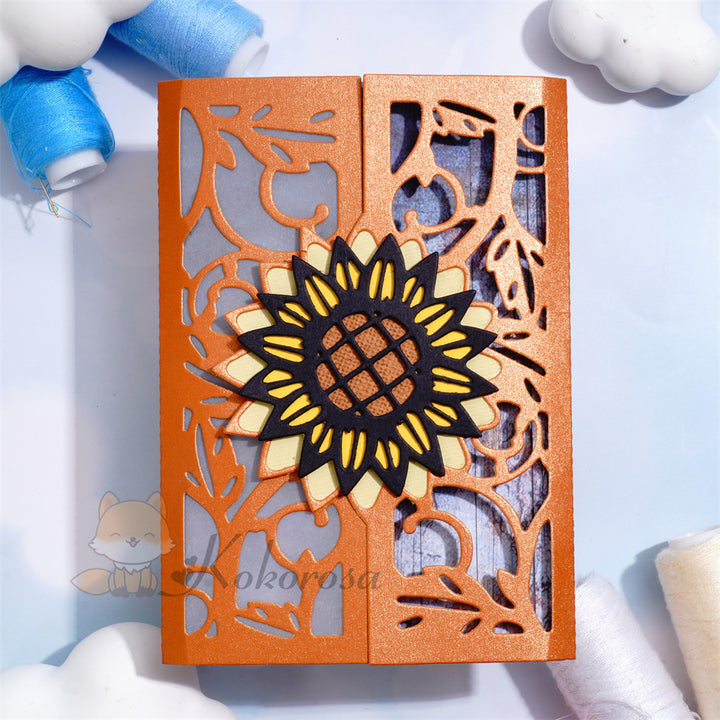 Kokorosa Metal Cutting Dies with Sunflower Foldable Card