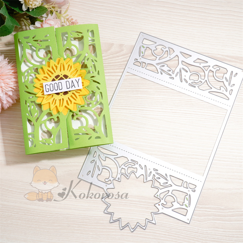 Kokorosa Metal Cutting Dies with Sunflower Foldable Card