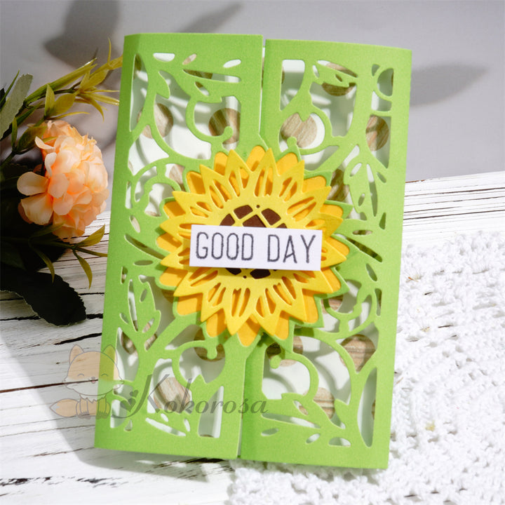 Kokorosa Metal Cutting Dies with Sunflower Foldable Card