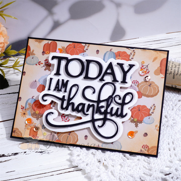 Kokorosa Metal Cutting Dies with 'TODAY I AM thankful' Words