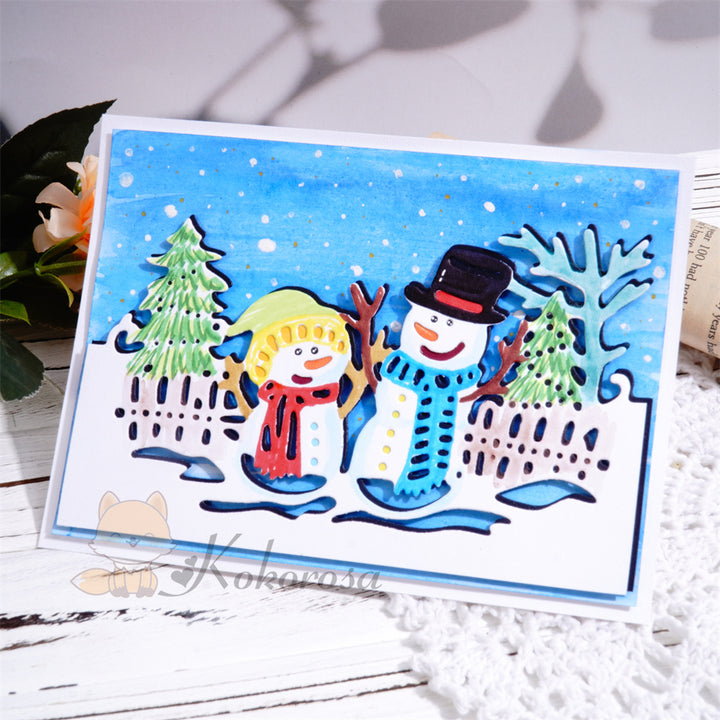 Kokorosa Metal Cutting Dies with Two Snowman