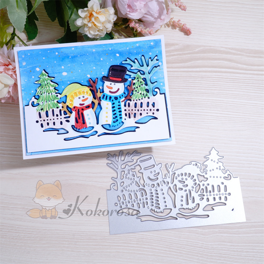 Kokorosa Metal Cutting Dies with Two Snowman