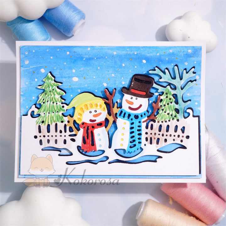 Kokorosa Metal Cutting Dies with Two Snowman