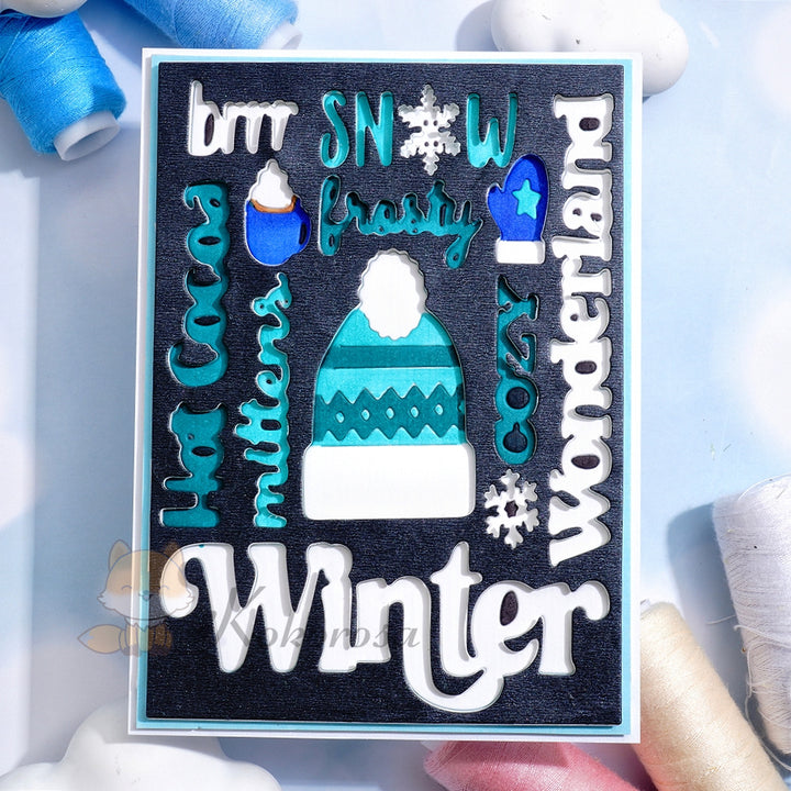 Kokorosa Metal Cutting Dies with Winter Elements Background Board