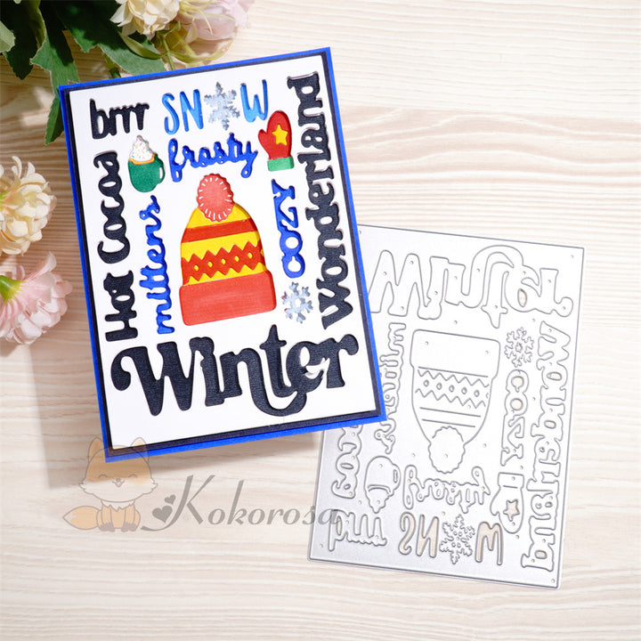 Kokorosa Metal Cutting Dies with Winter Elements Background Board