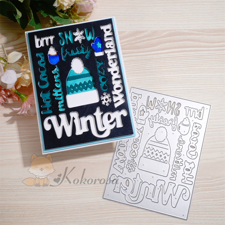 Kokorosa Metal Cutting Dies with Winter Elements Background Board