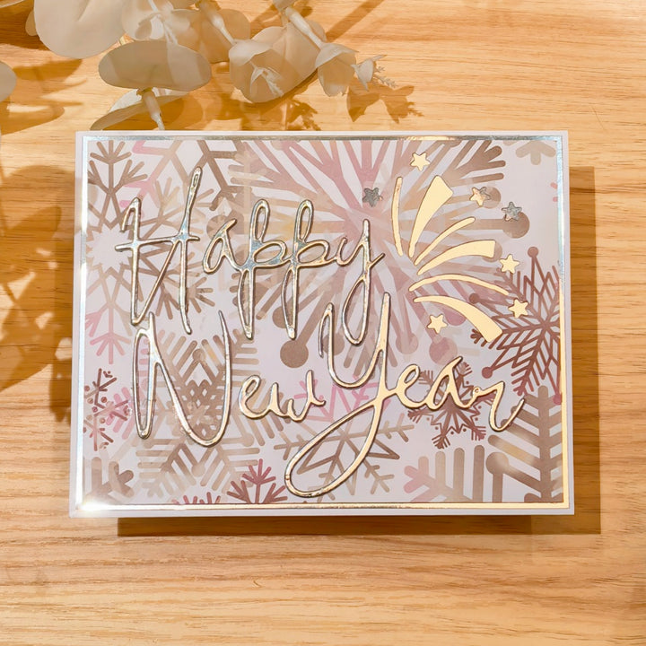 Kokorosa Metal Cutting Dies with Happy New Year Word and Stars