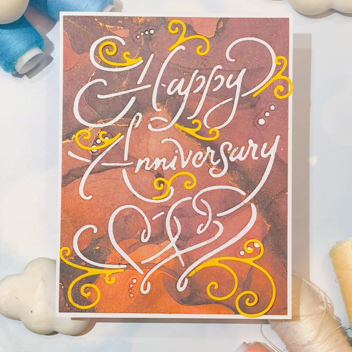 Kokorosa Metal Cutting Dies with Happy Anniversary Word