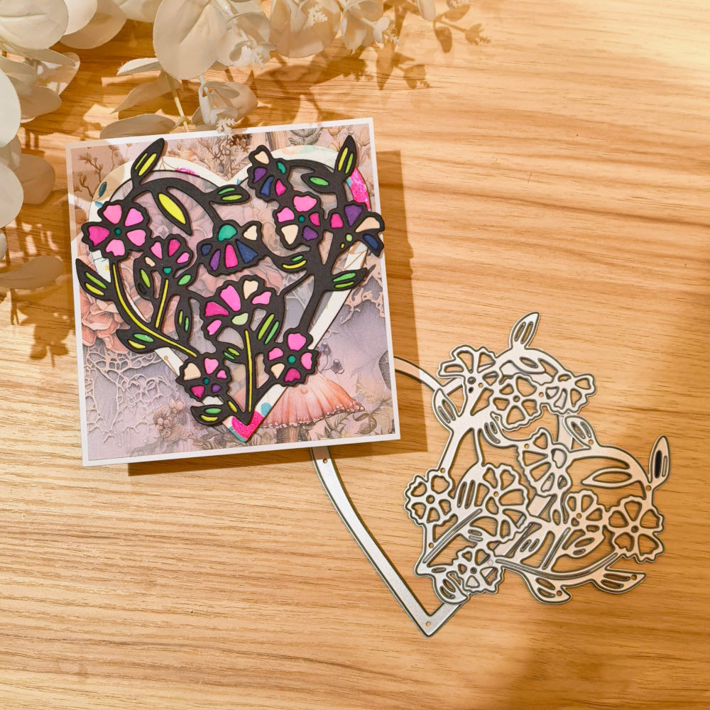 Kokorosa Metal Cutting Dies with Flowers Heart