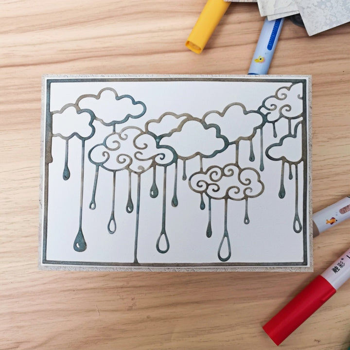 Kokorosa Metal Cutting Dies with Rainy Background Board