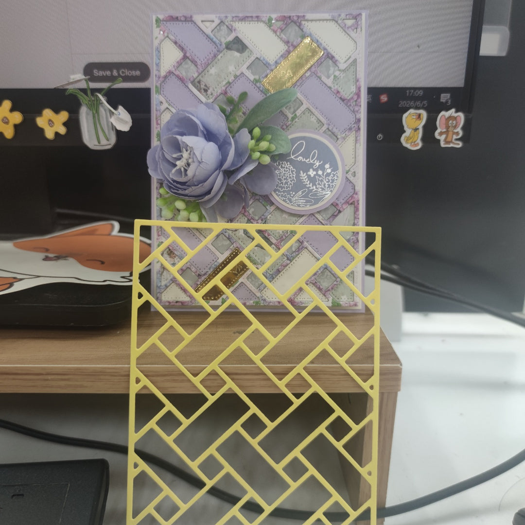 Kokorosa Metal Cutting Dies with Weave Pattern Background Board