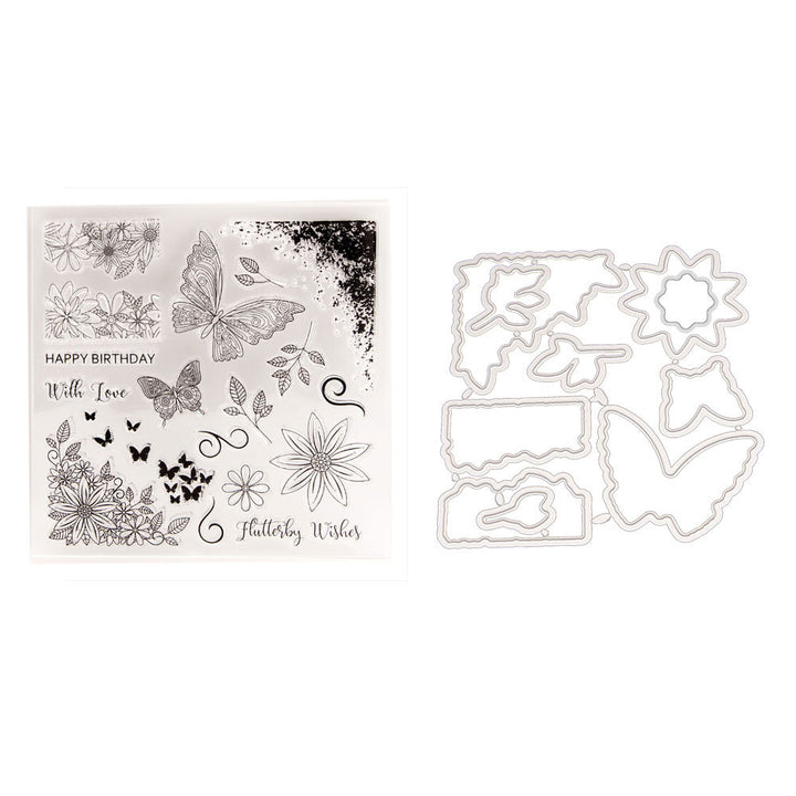 Kokorosa Butterfly Theme Dies with Stamps Set